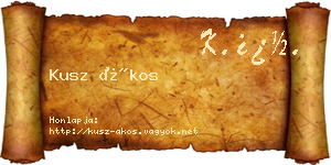 Kusz Ákos névjegykártya
