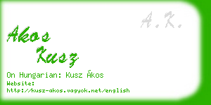 akos kusz business card